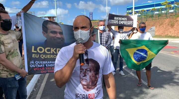 Movimento contra medidas restritivas no comércio ganha as ruas de Salvador nesta segunda-feira